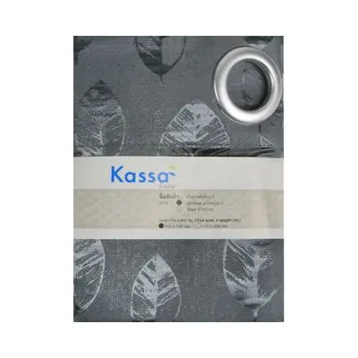 ม่านหน้าต่าง ตาไก่ KASSA HOME รุ่น LEAVES ขนาด 110 x 140 ซม. สีเทา