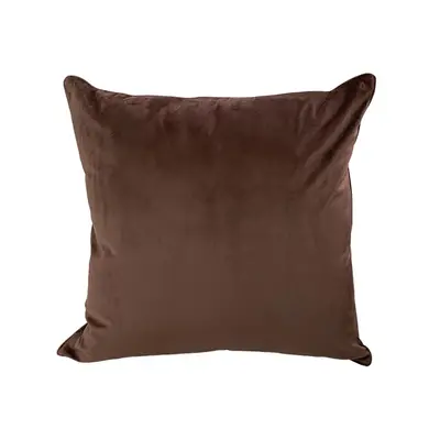 Cushion KASSA HOME Velvet Size 60 x 60 cm Brown