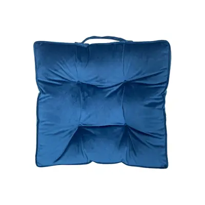 Chair Pad KASSA HOME Velvet Size 50 x 50 x 7 cm Blue