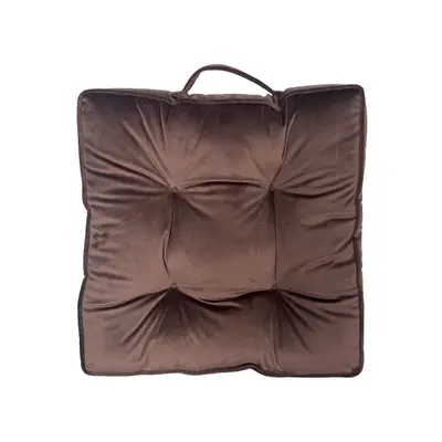 Chair Pad KASSA HOME Velvet Size 50 x  50 cm Brown