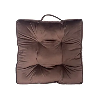 Chair Pad KASSA HOME Velvet Size 65 x 65 cm Brown
