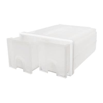 KASSA HOME Stackable Drawer Storage With 2 Compartments (IBS-3978) Size 34.5 x 43 x 18 cm Clear