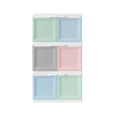 KASSA HOME 3-Teir Drawer (ZKG-Color Vid-3.2), 69 x 50 x 121 cm., Pastel Color