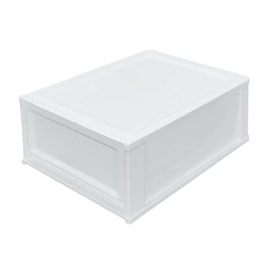 KASSA HOME Moza Stackable Plastic Drawer (WIN-DRW-4050-L), 40 x 50 x 23.35 cm, White