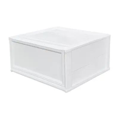 KASSA HOME Moza Stackable Plastic Drawer (WIN-DRW-6050-XL), 60 x 50 x 29.85 cm, White Color