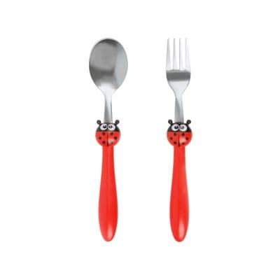 SANDI Ladybug Spoon and Fork Set (UTLB-0028) Red