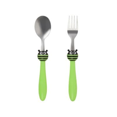 SANDI Ladybug Spoon and Fork Set (UTLB-0030) Green