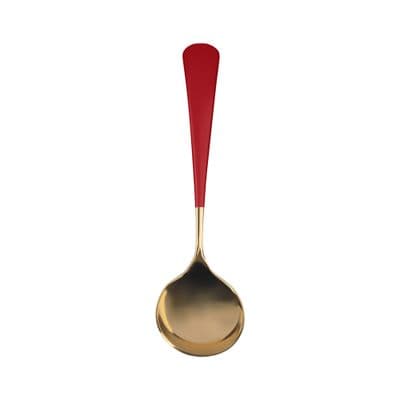 SANDI Round Soup Spoon (UTLB-0048), Gold - Red