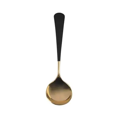 SANDI Round Soup Spoon (UTLB-0049), Gold - Black