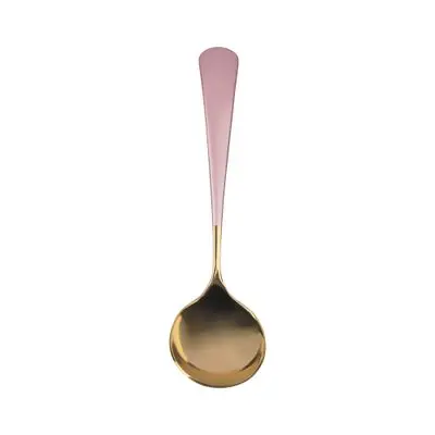 SANDI Round Soup Spoon (UTLB-0050), Gold - Pink