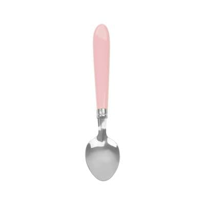 SANDI Spoon Plastic Handle Set (UTLB-0051-PK), Pack 4 Pcs., Silver - Pink