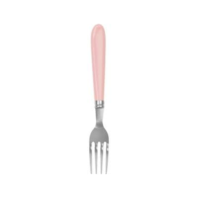 SANDI Fork Plastic Handle Set (UTLB-0052-PK), Pack 4 Pcs., Silver - Pink