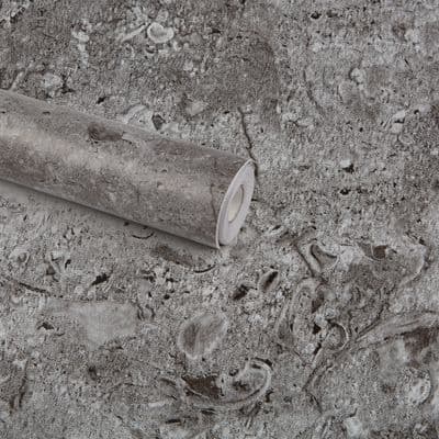 วอลล์เปเปอร์ติดผนังแบบกาว ลายหินอ่อน SANDI รุ่น UTWP-0014-2 ขนาด 45 x 1,000 ซม. สีเทา