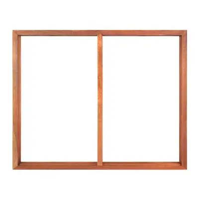 Wood Window Frame KP 2 Channel Size 50 x 100 cm Red