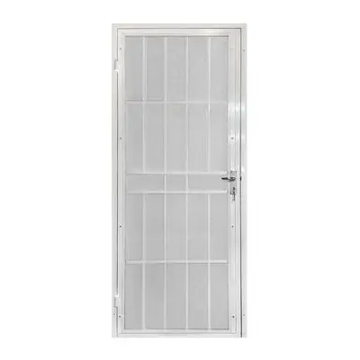 ประตูเหล็กดัดพร้อมมุ้ง NK ขนาด 80 x 200 ซม. สีอบขาว