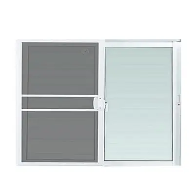 FRAMEX Aluminium Sliding Window (2 Panels insect screen included SS), 100 x 110 cm, White
