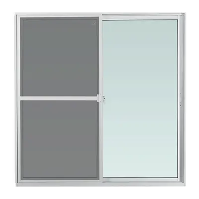 ประตูอะลูมิเนียมบานเลื่อน FRAMEX รุ่น 2 บาน+มุ้ง SS ขนาด 200 x 205 ซม. สีขาว