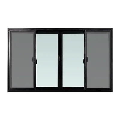 หน้าต่างอะลูมิเนียมบานเลื่อน FRAMEX รุ่น 4 บาน+มุ้ง FSSF ขนาด 180 x 110 ซม. สีดำ