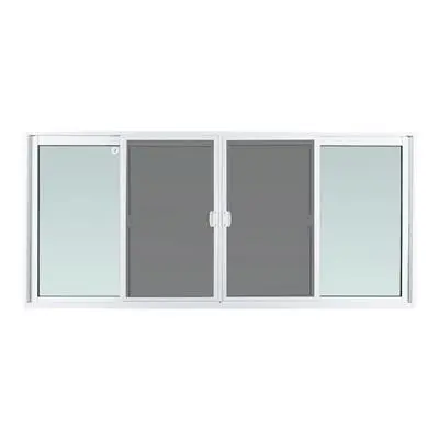 หน้าต่างอะลูมิเนียมบานเลื่อน FRAMEX รุ่น 4 บาน+มุ้ง FSSF ขนาด 240 x 110 ซม. สีขาว