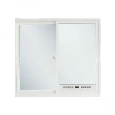 J-TRUST Aluminium Sliding Window (2 Panels and Insect Screen+ven SS), 120 x 110 cm, White