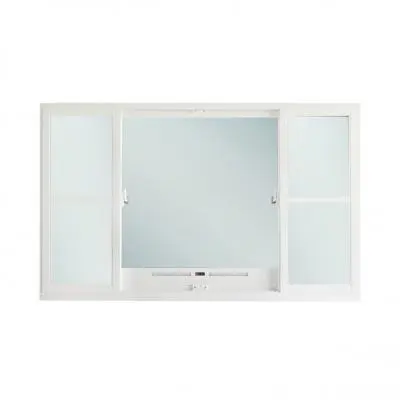 J-TRUST Aluminium Sliding Window (3 Panels and Insect Screen+ven SFS), 180 x 110 cm, White