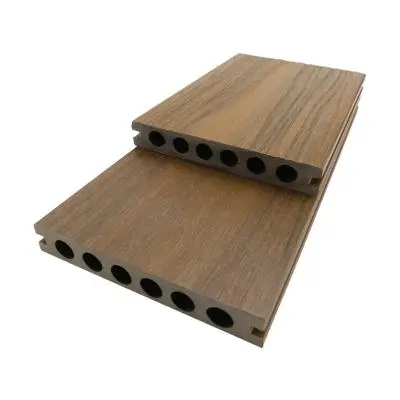 THAISUN Floor Plank, Hollow Pattern, Groove-Grain Pattern WPC (Luxury), 14.5 x 240 x 2.2 cm, Teak