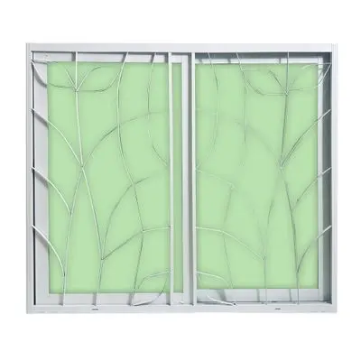 WINKING Aluminum Sliding Window with Wrought Iron and Mosquito Net (WKALWWG), 100 x 110 cm