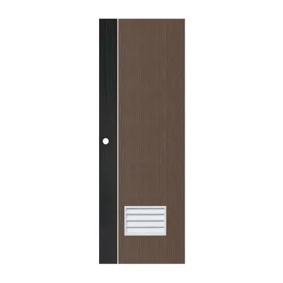 ประตู UPVC ECO DOOR (แบบเกล็ด) รุ่น PC2 ขนาด 70 x 200 ซม. สีเทาอ่อนทูโทนเทาเข้ม (เจาะลูกบิด)
