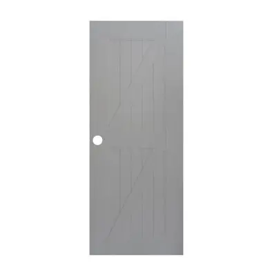 MASTERWOOD MBR004 UPVC Door External (Door Knob Hole), 80 x 200 cm, Grey