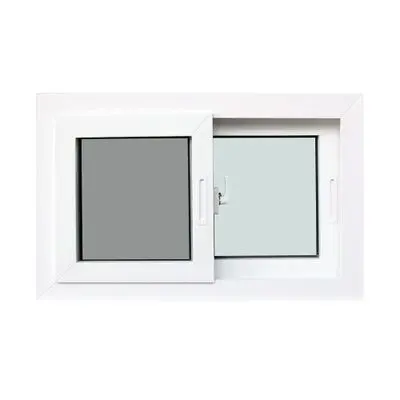 FRAMEX Sliding Window 2 panes with Mosquito Net and Laminated Glass (F100),80 x 50 cm, White