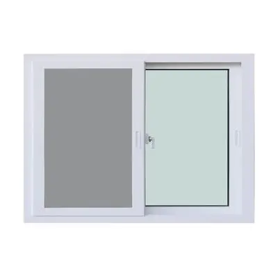 FRAMEX Sliding Window 2 panes with Mosquito Net and Laminated Glass (F100), 150 x 110 cm, White