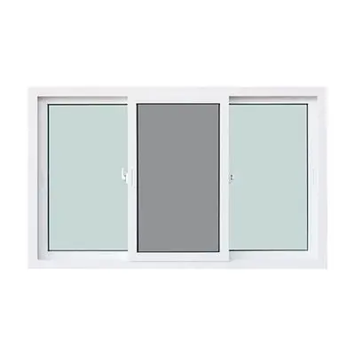 FRAMEX Sliding Window 3 panes with Mosquito Net and Laminated Glass (F100), 180 x 110 cm, White