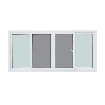 FRAMEX Sliding Window 4 panes with Mosquito Net and Laminated Glass (F100), 240 x 110 cm, White