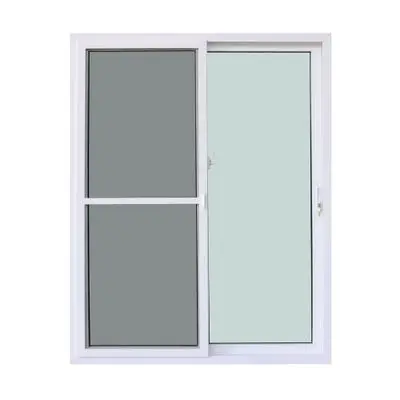 FRAMEX Sliding Door UPVC 2 Panes with Mosquito Net and Laminated Glass (F100), 160 x 205 cm, White