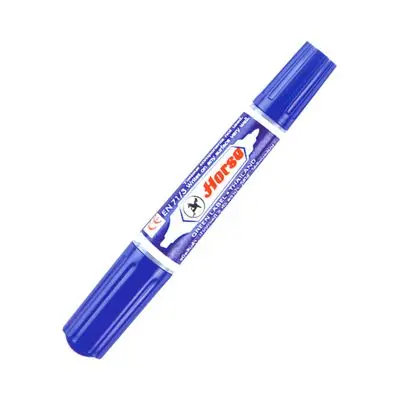 ปากกาเคมี 2 หัว HORSE สีน้ำเงิน