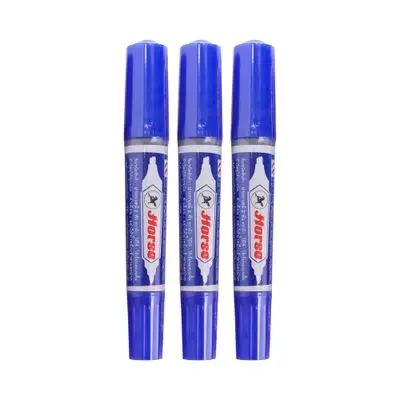 ปากกาเคมี 2 หัว HORSE สีน้ำเงิน 3 ด้าม