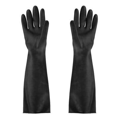 ถุงมือยางงานเคมี KVB ขนาด 24 นิ้ว สีดำ