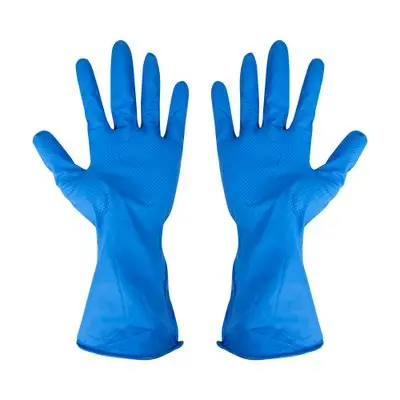 BLUE NITRILE HOUSEHOLD GLOVES PARAGON AMBI 12 mils 12 inch Size M Blue