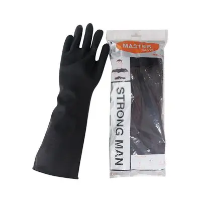 Rubber Gloves Latex STRONG MAN No. 39-120308 Size L Black