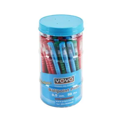 ปากกา YOYA รุ่น 1052 ขนาด 0.5 มม. (แพ็ก 50 ด้าม) สีน้ำเงิน