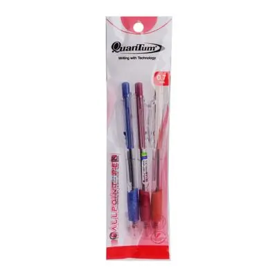 Blue Ballpoint Pen QUANTUM SKATE Size 0.7 MM. (Pack 3 Pcs.) Blue