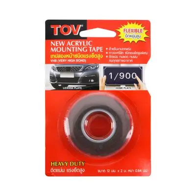 Acrylic Mounting Tape TOV Size 12 mm x 2 Meter Grey