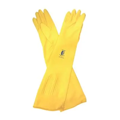 ถุงมือยางธรรมชาติแบบยาว MICROTEX ขนาด 26 นิ้ว ฟรีไซส์ สีเหลือง