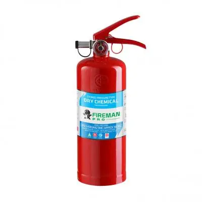 Multipurpose Dry Chemical Fire Extinguisher FIREMAN PRO 1A2B Size 5 lb Red