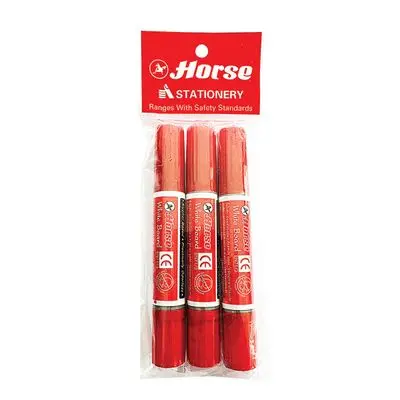 HORSE 2 Whitebord Markers (Pack 3 Pcs) Red