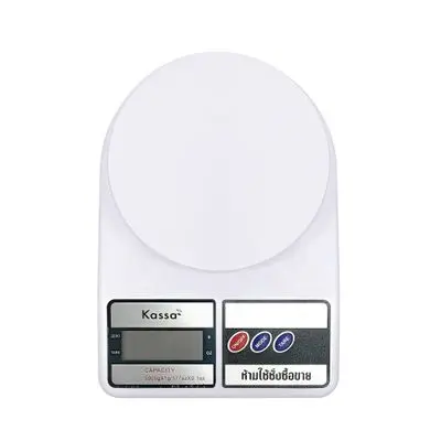 KASSA Electronic Kitchen Scales (SS1001), 5 Kg./1 g., White Color