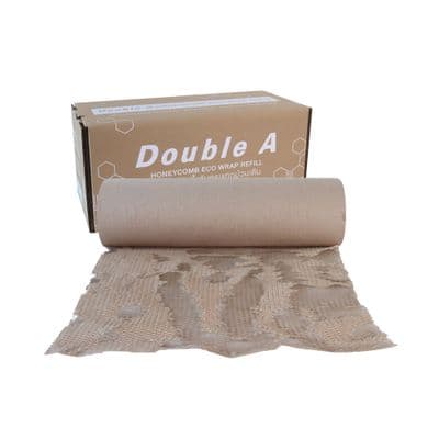 DOUBLE A Honeycomb Eco Wrap Refill (Big Roll), 50 cm x 250 m, Brown Color