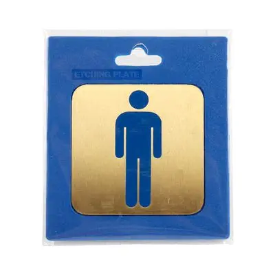 Men Toilet Signage S&T No. 413 Size 8 x 8 CM. Brass