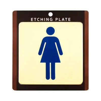 Women Toilet Signage S&T No. 715 Size 15.5 x 15.5 CM. Brass