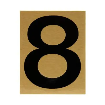 Number Signage 8 S&T No. 98 8 Size 6.3 CM. Brass